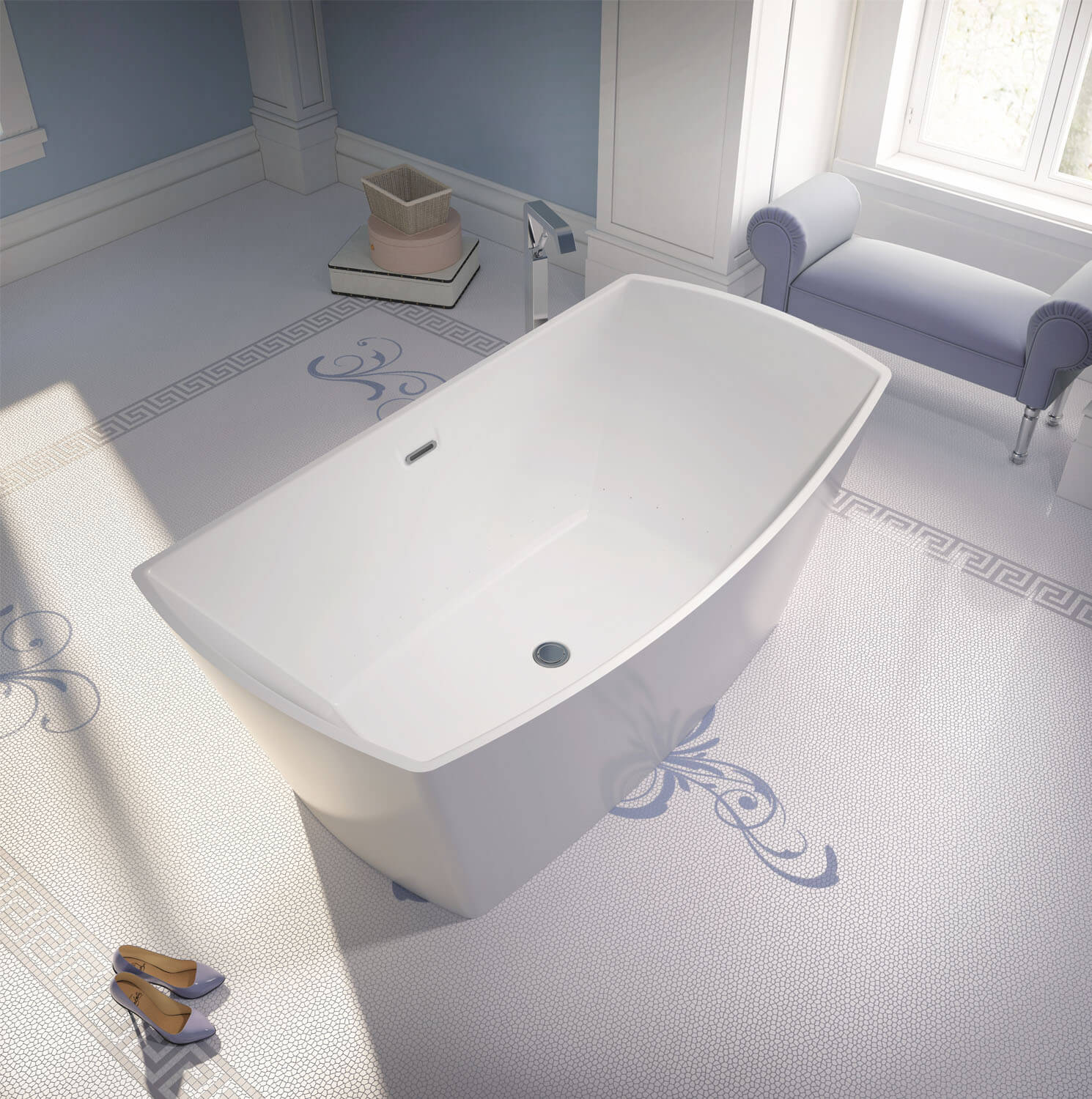 Bainultra Evanescence® 6634 two person freestanding air jet bathtub for your master bathroom Bainultra Evanescence® 6634 two person freestanding air jet bathtub for your modern bathroom