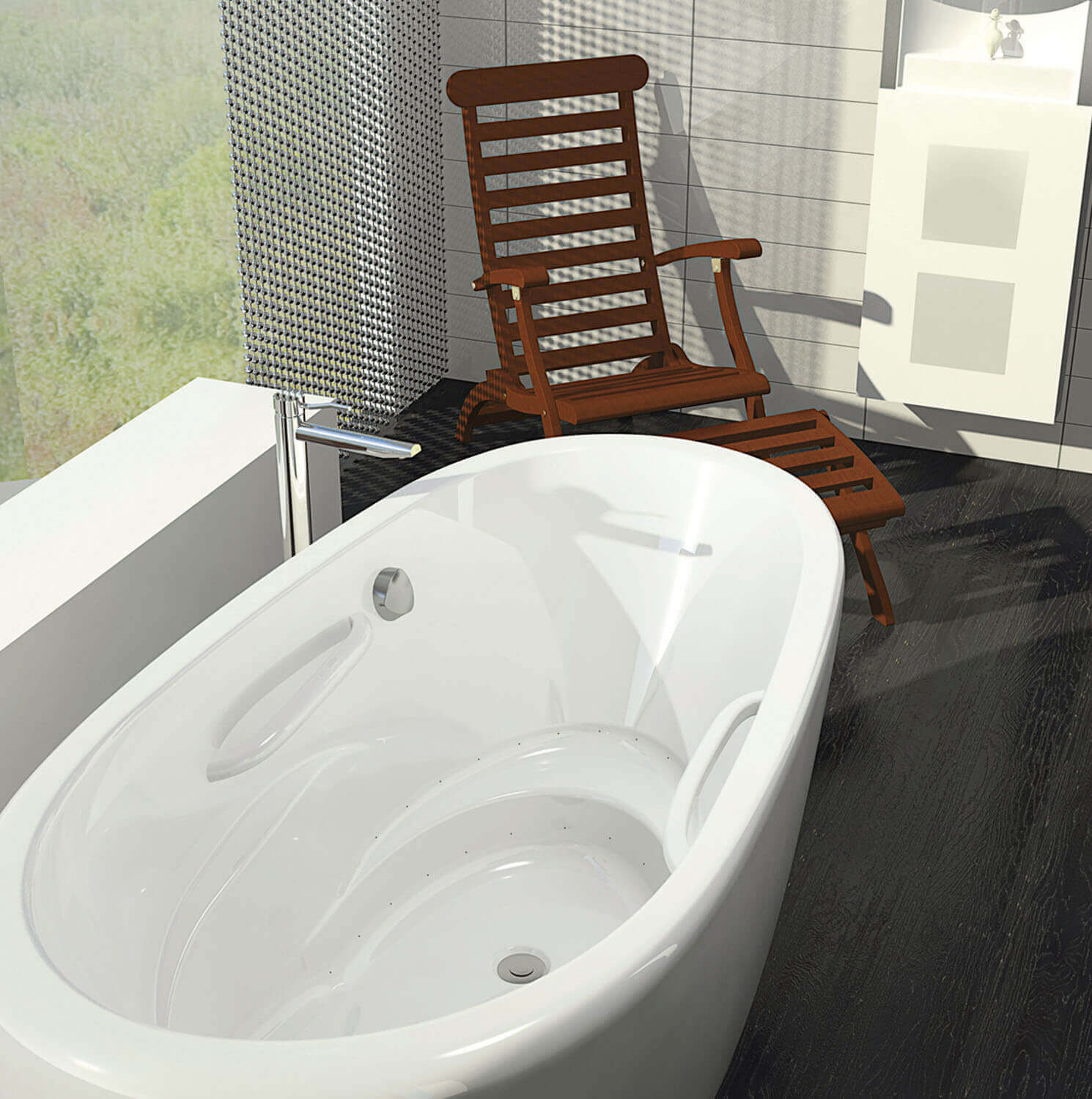 Bainultra Essencia Oval 7236 freestanding air jet bathtub for your modern bathroom Bainultra Essencia Oval 7236 freestanding air jet bathtub for your modern bathroom