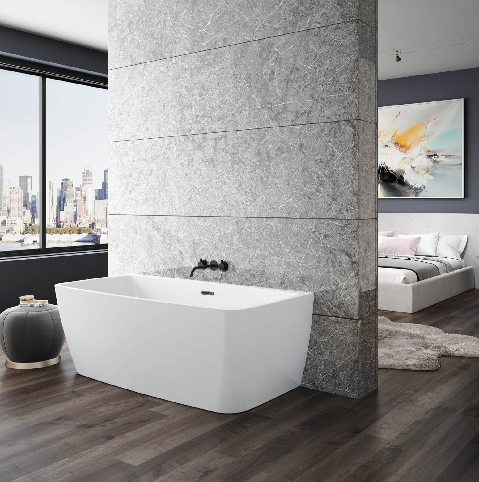 Bainultra Vibe Back To Wall 5828 air jet bathtub for your master bathroom Bainultra Vibe Back To Wall 5828 air jet bathtub for your master bathroom